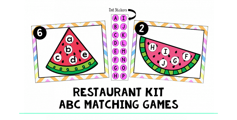 Simple Restaurant Kit : FREE 11 Dot Sticker ABC Matching Cards