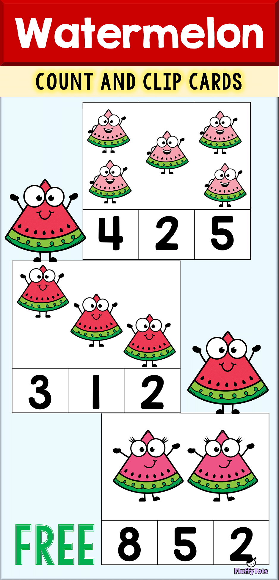 watermelon count and clip cards