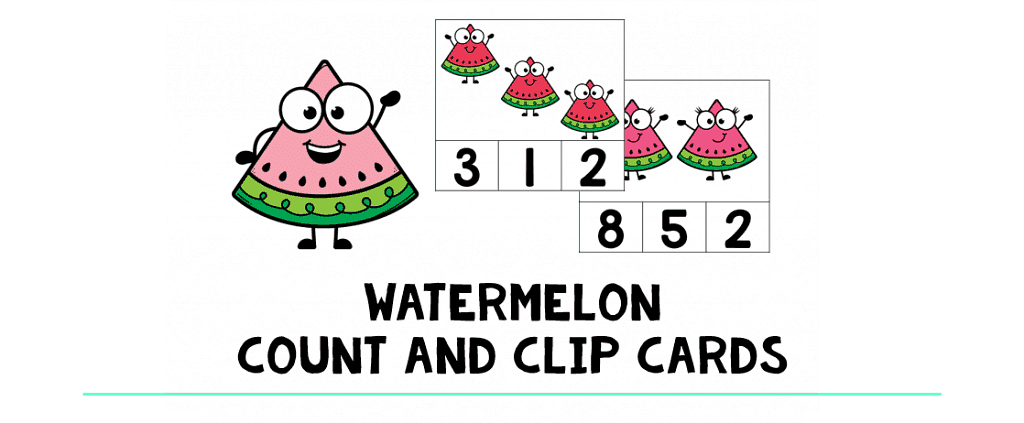 Watermelon Day Preschool Counting Activities for Summer