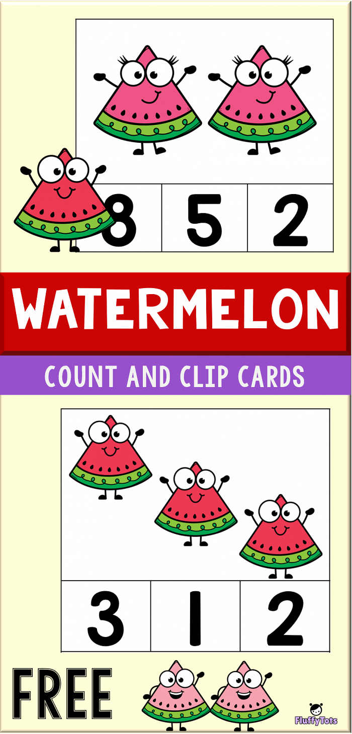 watermelon count and clip cards printable