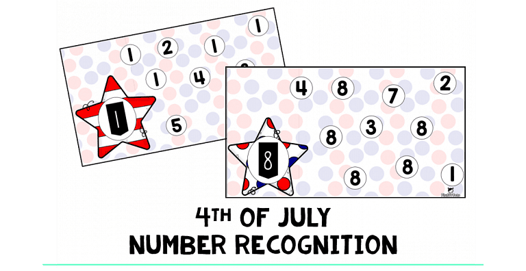 4th of July Number Recognition : Simple Number Activity for Kids