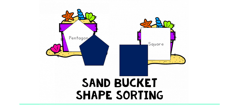 Sand Bucket Shape Sorting : FREE 6 Fun Shapes To Be Sorted