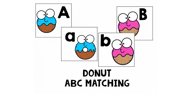 Donut ABC Matching Printables : FREE 26 Letters Matching