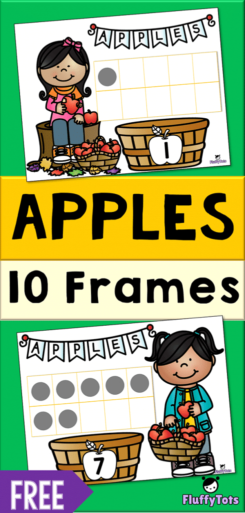 Apple 10-Frames Printables : FREE 1-10 10 Frames - FluffyTots