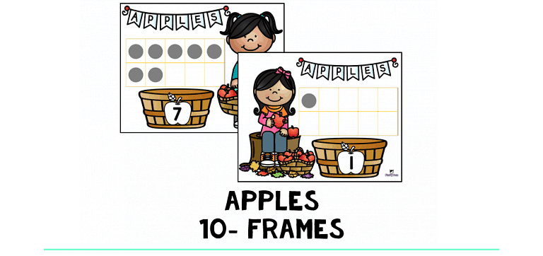 Apple 10-Frames Printables : FREE 1-10 10 Frames