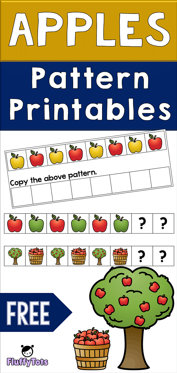 Apple Pattern Worksheets