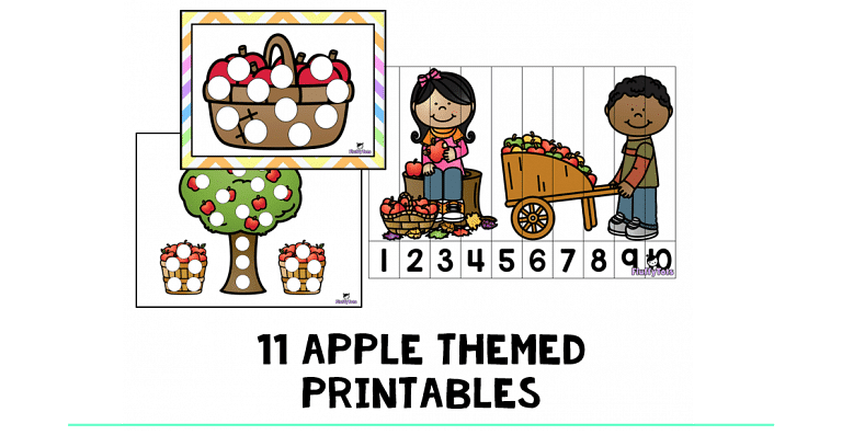 11 FREE Apple Themed Printable and Apple Lesson Plan for Preschool and Toddlers!
