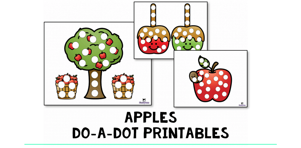 Apple DoaDot FREE 3 Fun Dot Printables FluffyTots