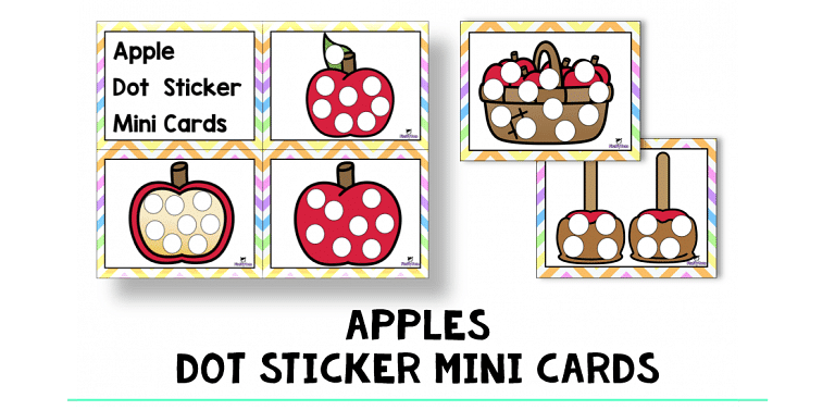 Apple Dot Stickers Mini Cards : FREE 7 Apple Dots