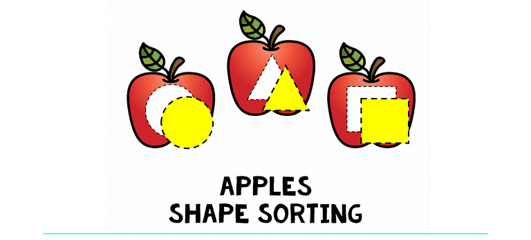 Apples Shape Sorting : FREE 6 Shapes