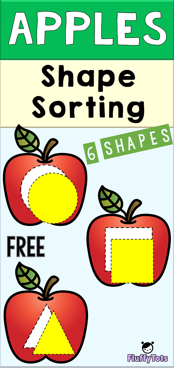 Apples Shape Sorting Printables