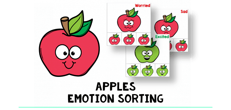 Apple Emotion Sorting Mat : FREE 7 Emotions