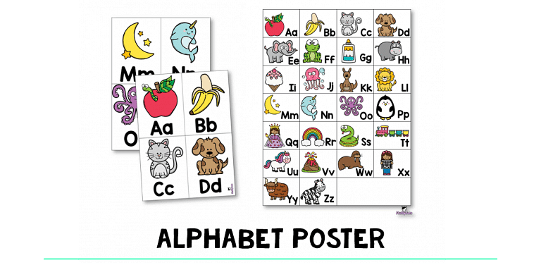 Back to School Alphabet Poster : FREE 2 Types of Alphabet Posters