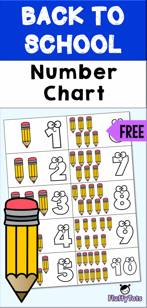 Back to School Number Chart : FREE 2 Number Charts - FluffyTots