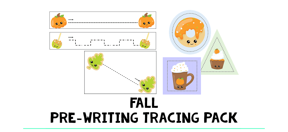 Fall Pre-Writing Tracing Worksheet