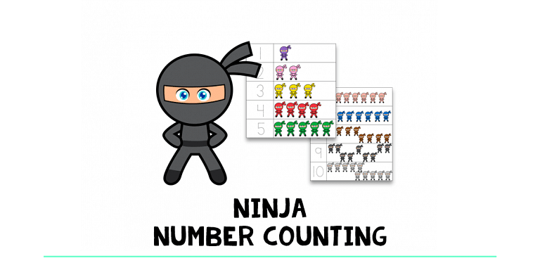 Ninja Number Counting : FREE Counting Number 1-10 Printables