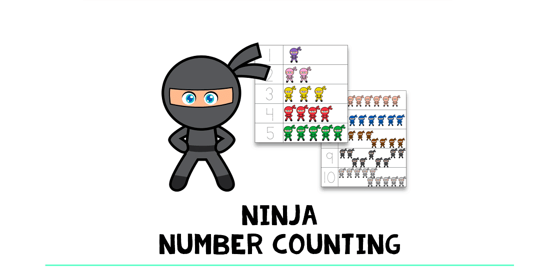 Ninja Number Counting : FREE Counting Number 1-10 Printables 1