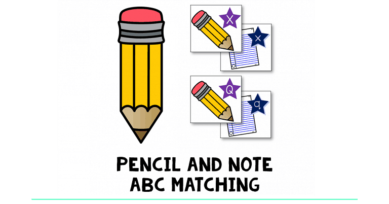 Pencil and Note ABC Matching : FREE 26 Letters A to Z