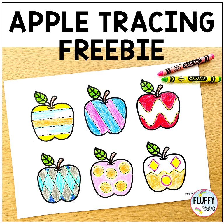 Apple Tracing Printables: FREE 6 Fun Tracing Apples 10