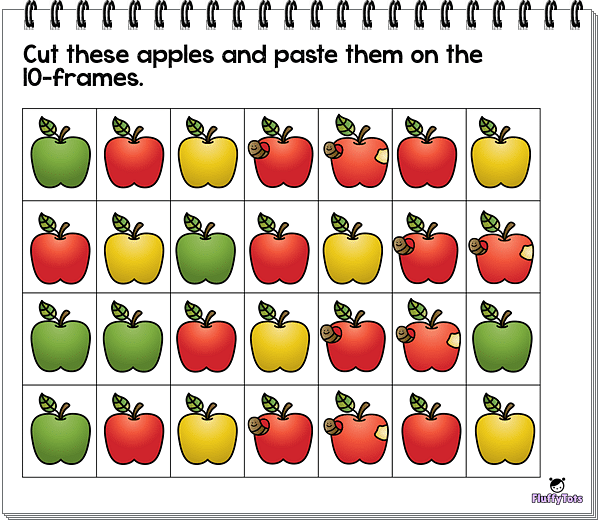 apple ten frames printables
