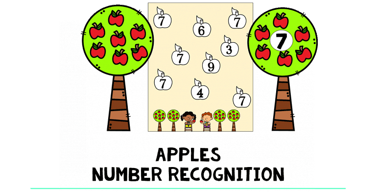 Apple Number Recognition : FREE Number Recognition 1-10 Activity