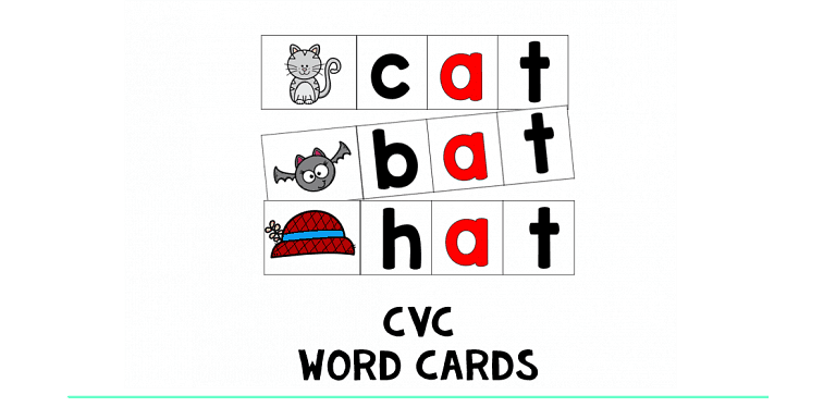 CVC Word Cards : FREE 6 CVC Word Cards