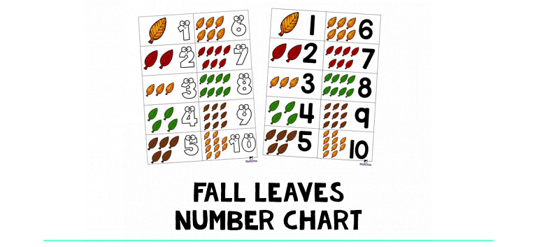 Fall Leaves Number Chart : FREE 2 Exciting Number Charts