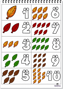Fall Leaves Number Chart : Free 2 Exciting Number Charts - Fluffytots