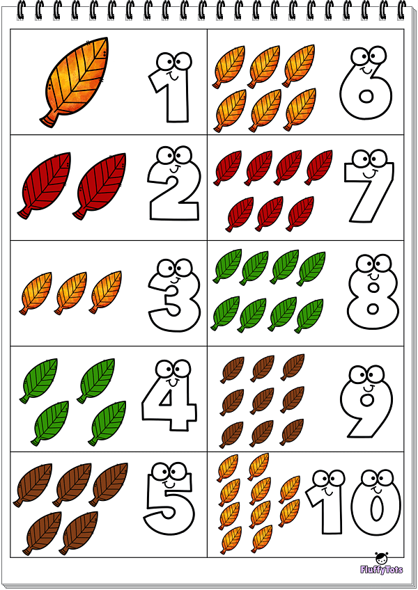 Fall Leaves Number Chart : FREE 2 Exciting Number Charts - FluffyTots