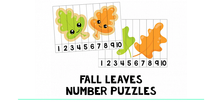 Fall Leaves Number Puzzle : FREE 2 Number Puzzles