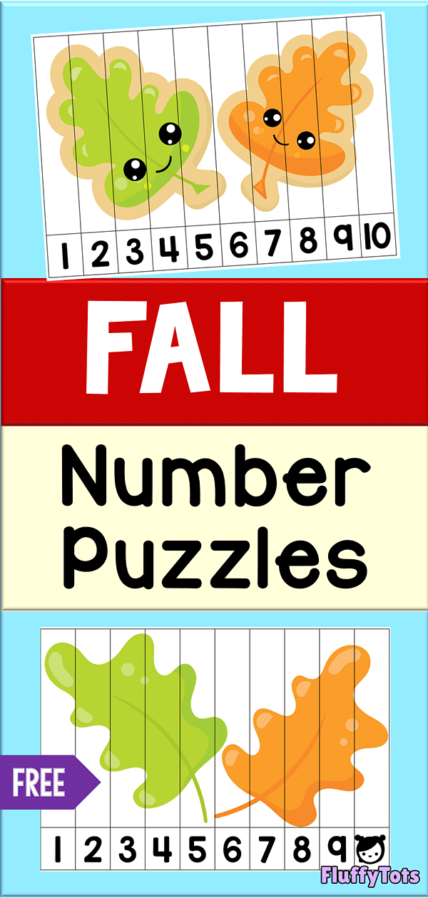 Fall Leaves Number Puzzle Printables