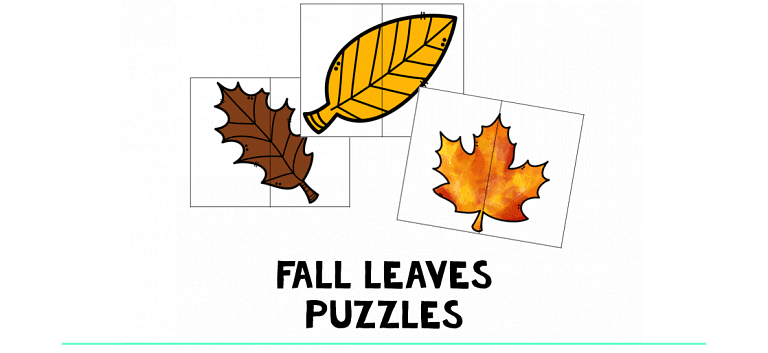 Fall Leaves Puzzle : FREE 4 Leaves Puzzle