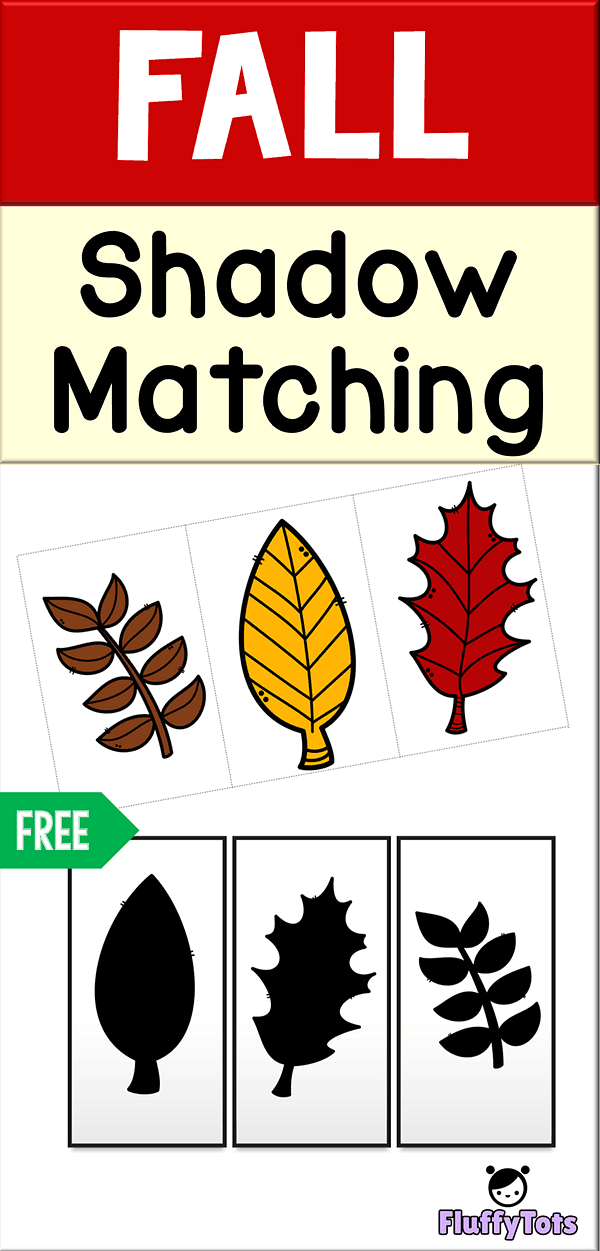 Fall Leaves Shadow Matching Printables