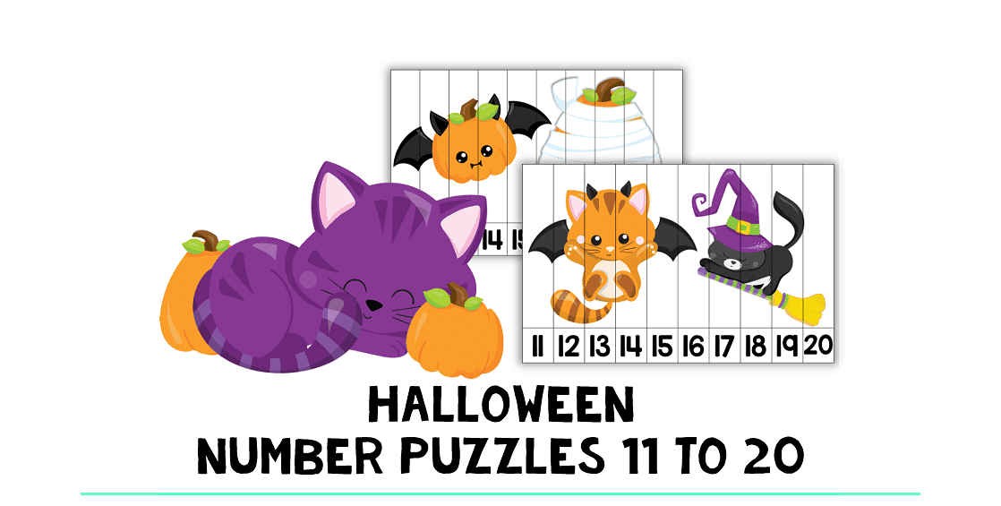 Halloween Teen Number Puzzles 11 to 20