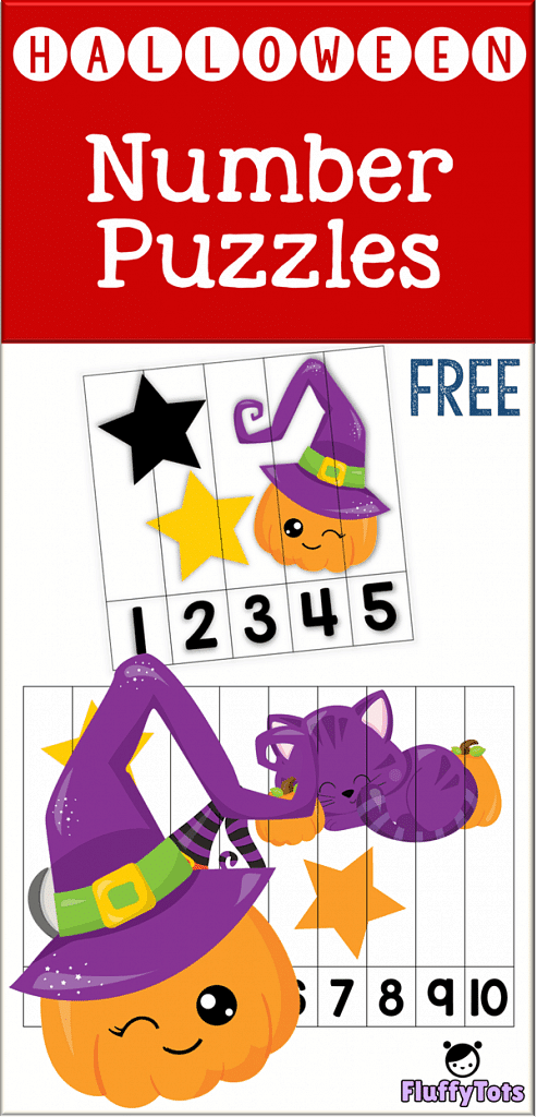 Halloween Number Puzzles : FREE 2 Sets of Number Puzzles - FluffyTots