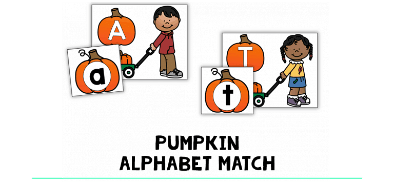 Pumpkin Alphabet Match : FREE 26 Letters