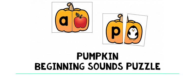 Pumpkin Beginning Sounds Puzzles : FREE 26 Puzzles