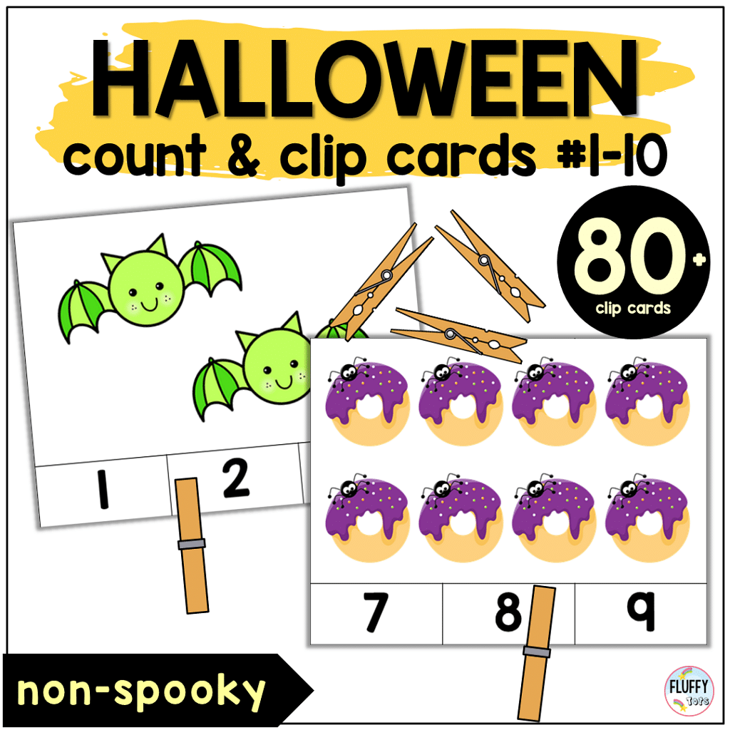Halloween Count and Clip Cards : FREE 12 Clip Cards 1