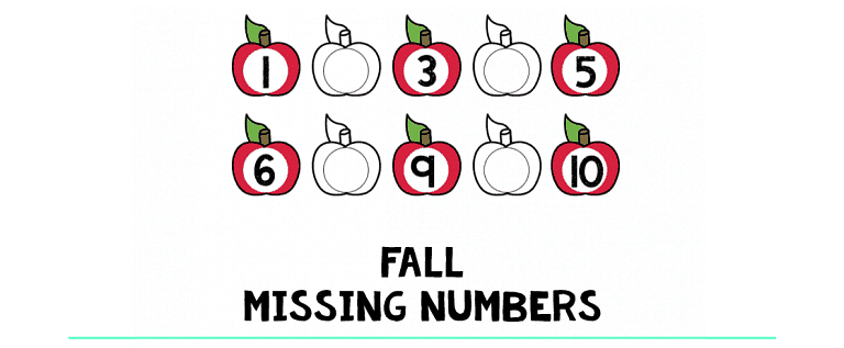 Fall Missing Numbers Printables : FREE 2 Sets of Missing Numbers
