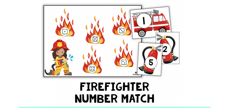 Firefighter Number Match Activity