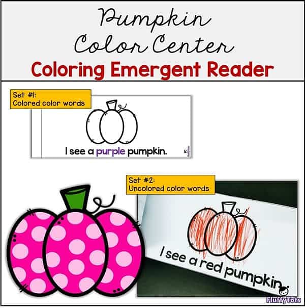 Pumpkin Color Center Coloring Emergent Reader