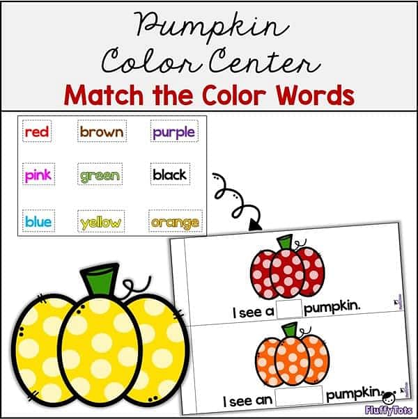 Pumpkin Color Center Match the Color Word
