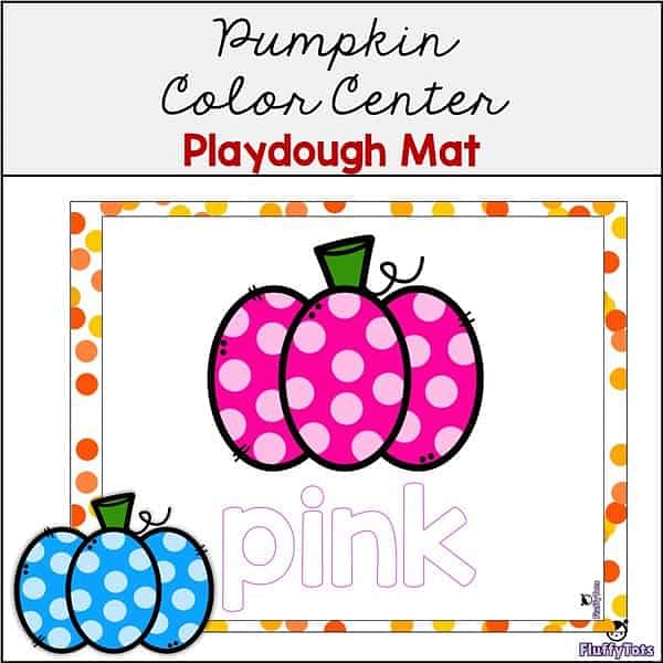 Pumpkin Color Center Playdough Mat