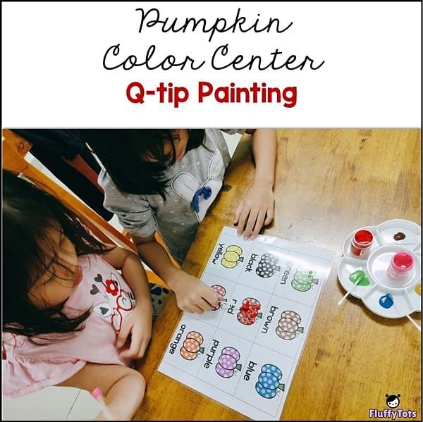 Pumpkin Color Center Qtip Painting