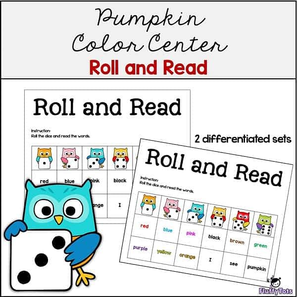 Pumpkin Color Center Roll and Read