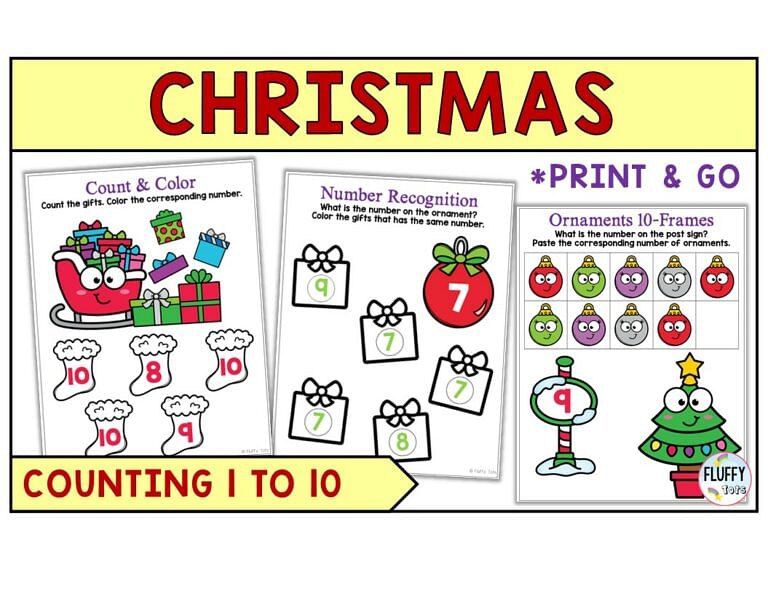 60+ Fun Pages of Christmas Math Preschool Activities