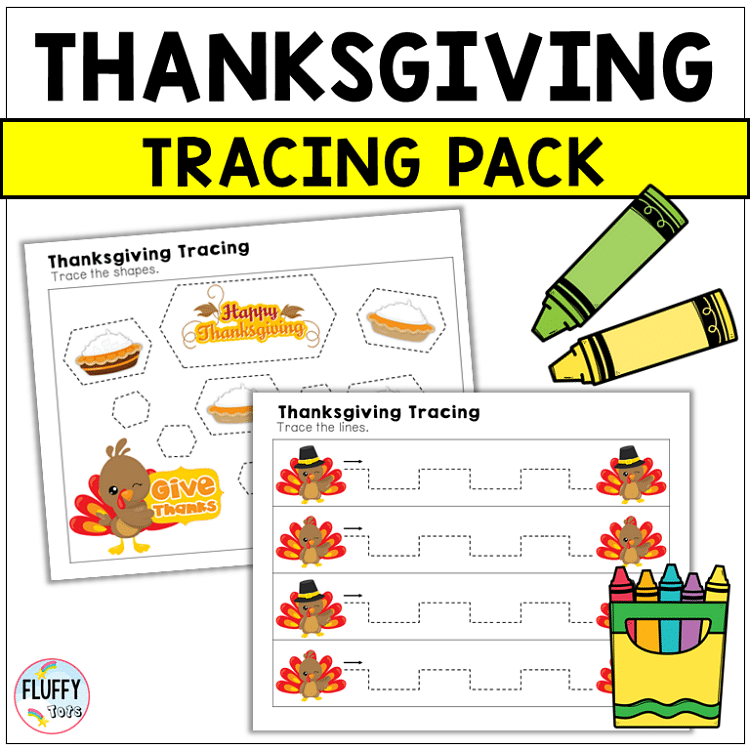 50+ Pages Fun Thanksgiving Tracing Printables for Your Kids – FluffyTots