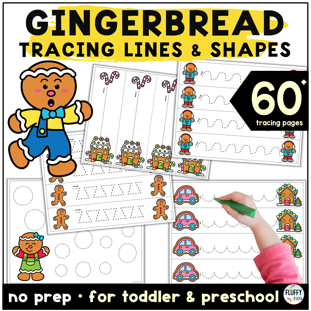 Gingerbread Man Tracing pages 