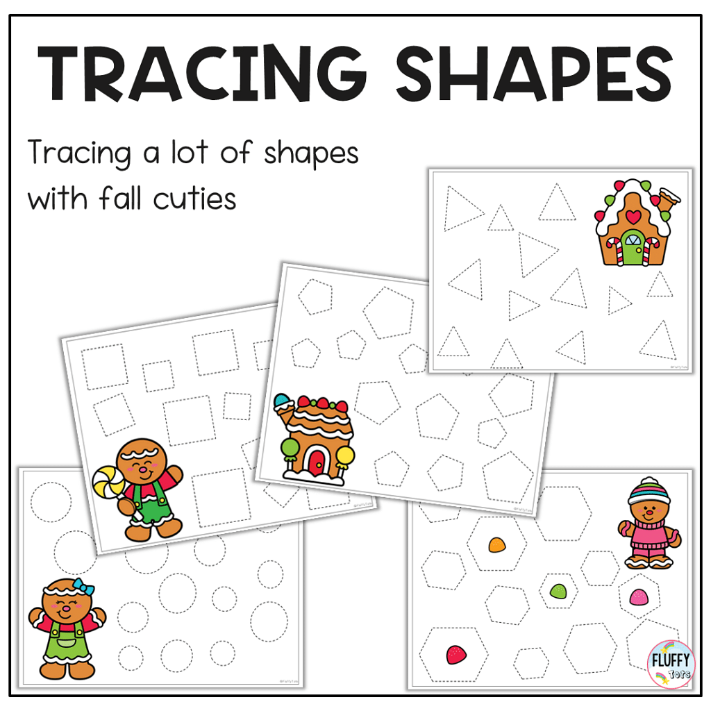 Gingerbread Man Tracing Shapes