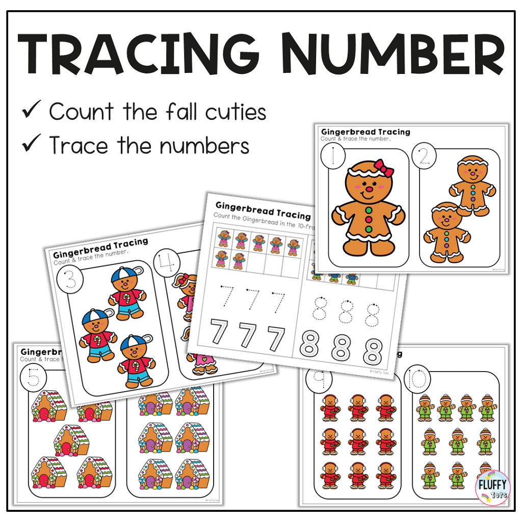 Gingerbread Man Tracing Numbers